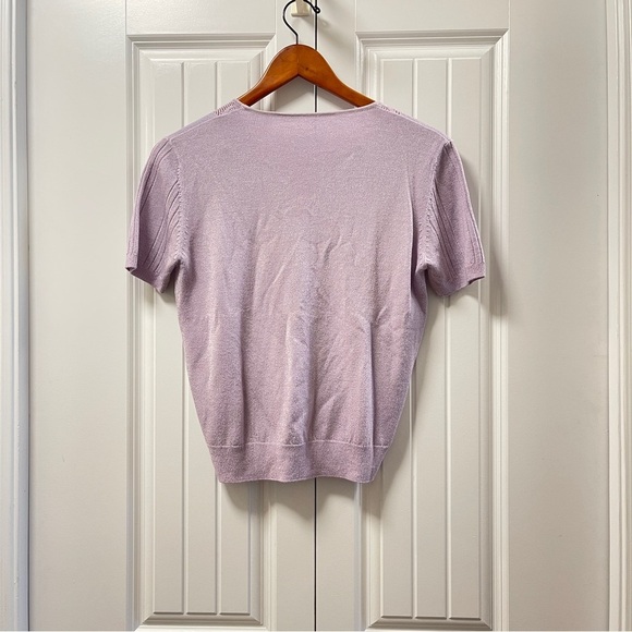 Vintage Cottagecore Pastel Lilac Knit Tee - Picture 2 of 9